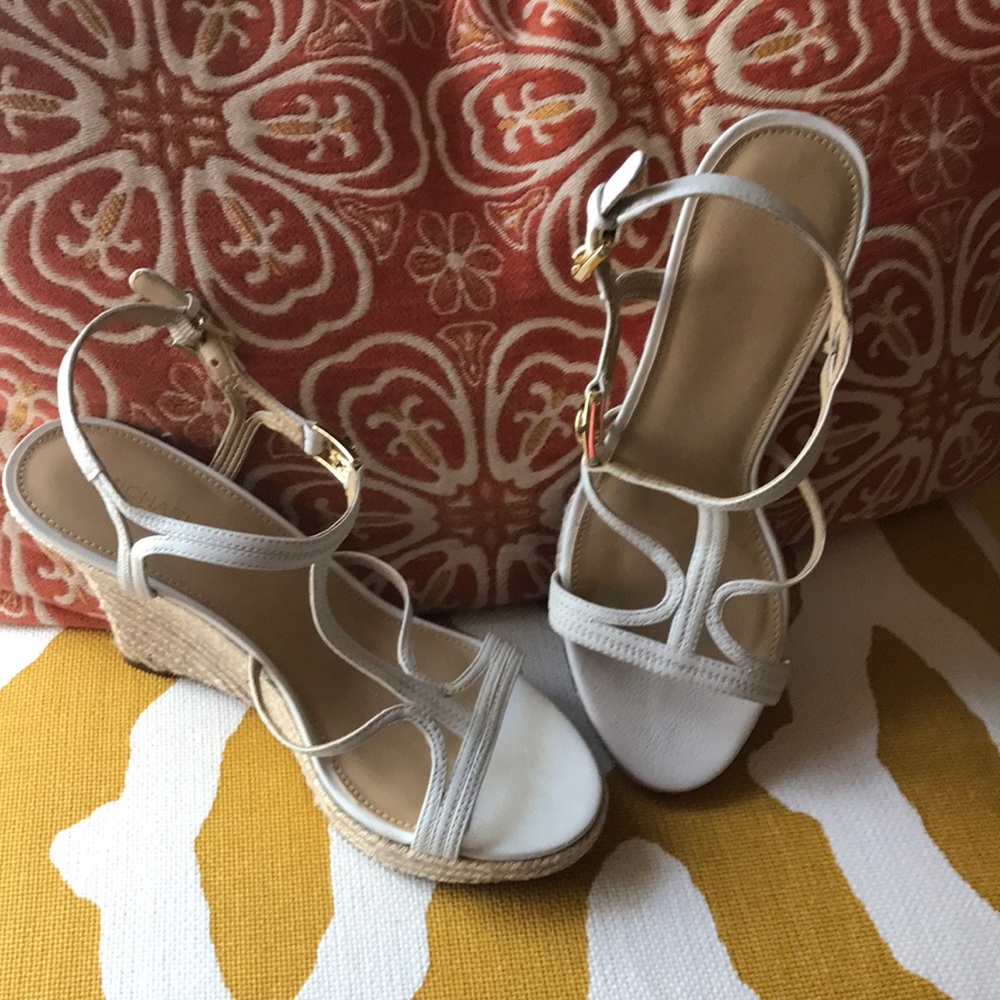 White wedge sandle